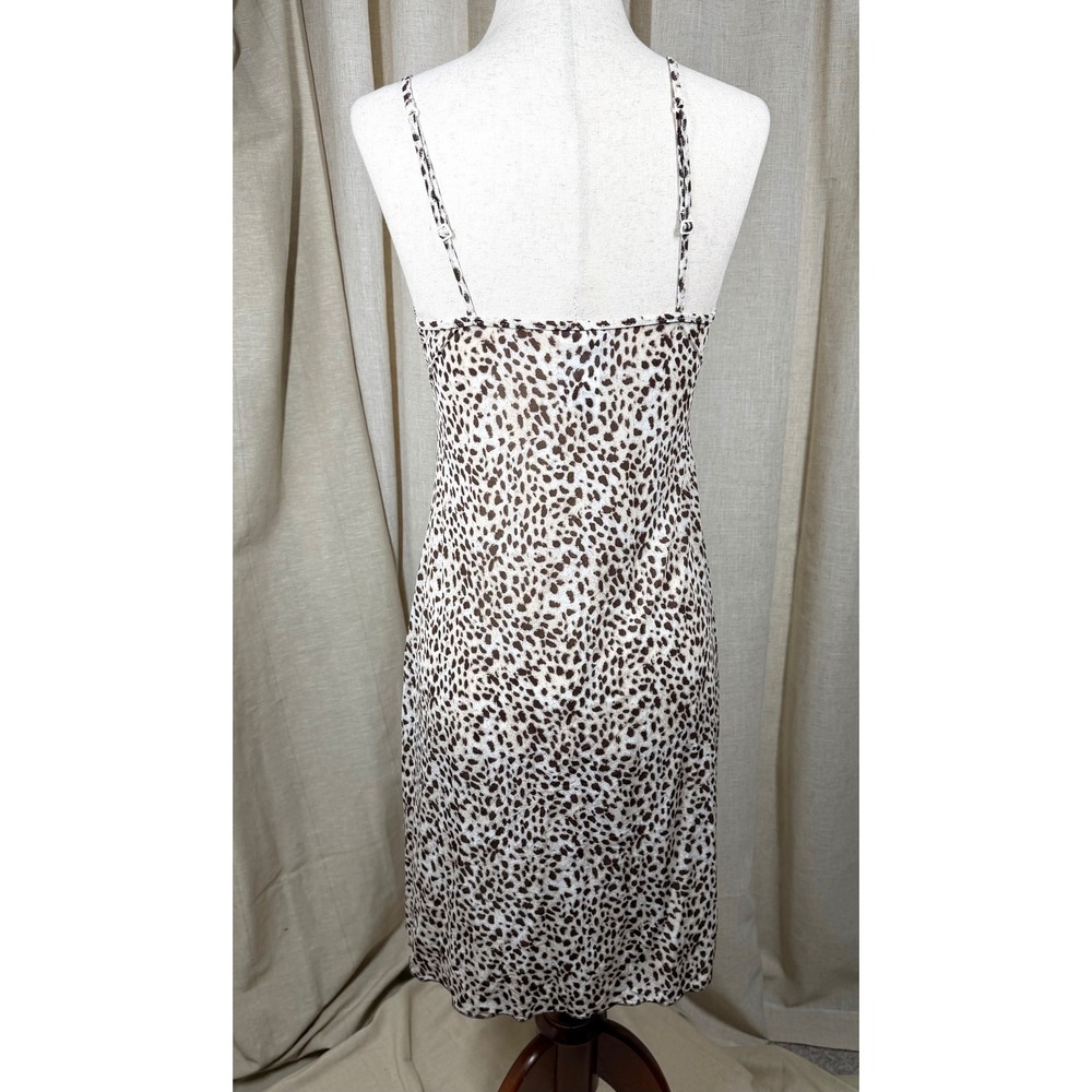 Intimissimi Leopard Print Chemise & Thong Lingerie Set L/M Plum Ivory Lace Italy - Picture 6 of 13